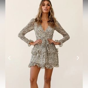 Selfie Leslie Long Sleeved Cheetah Print Dress